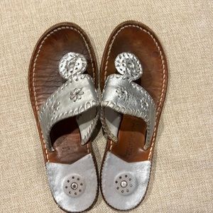 Jack Rogers silver sandals